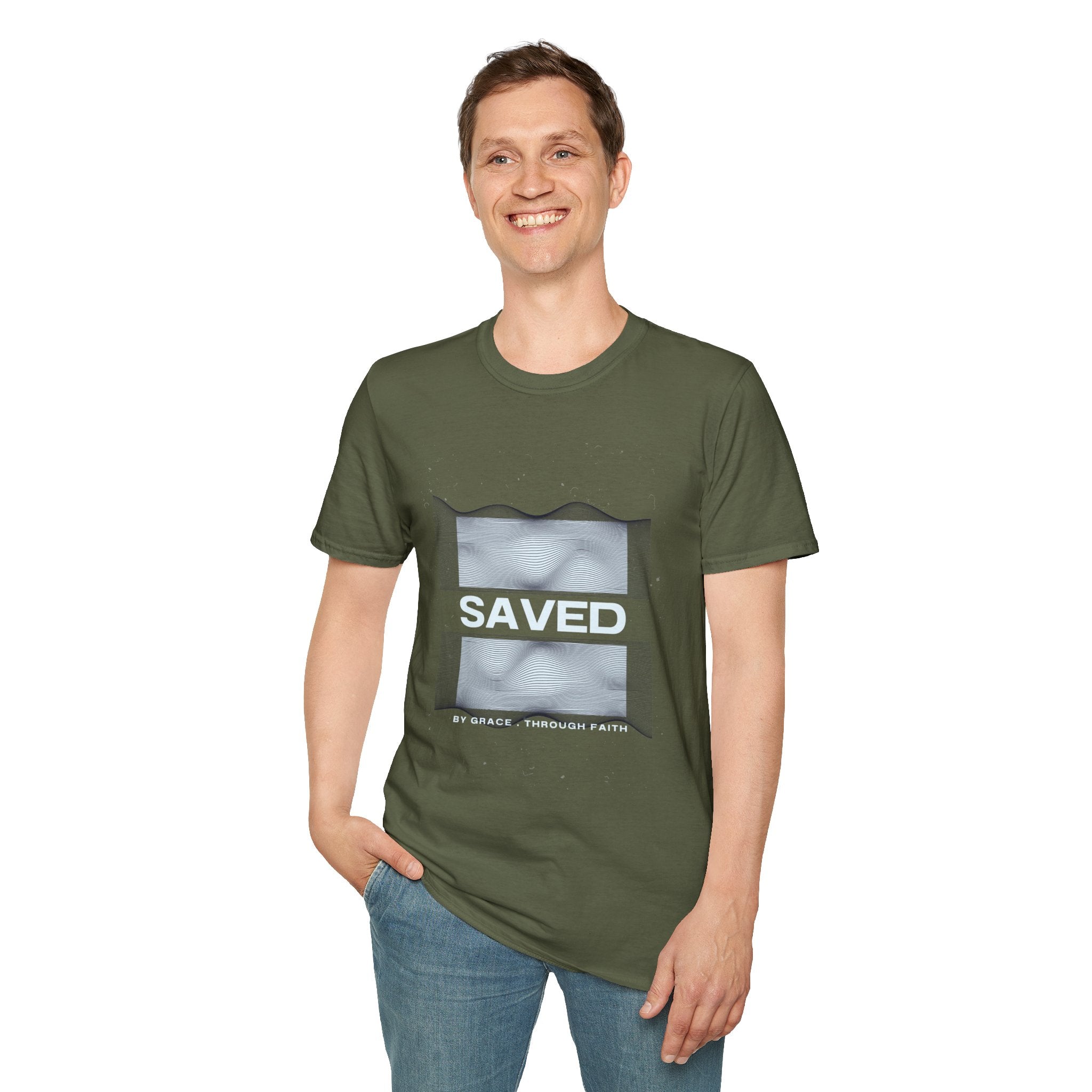 Faith Over Fear Christian T-Shirt — Saved by Grace Through Faith
