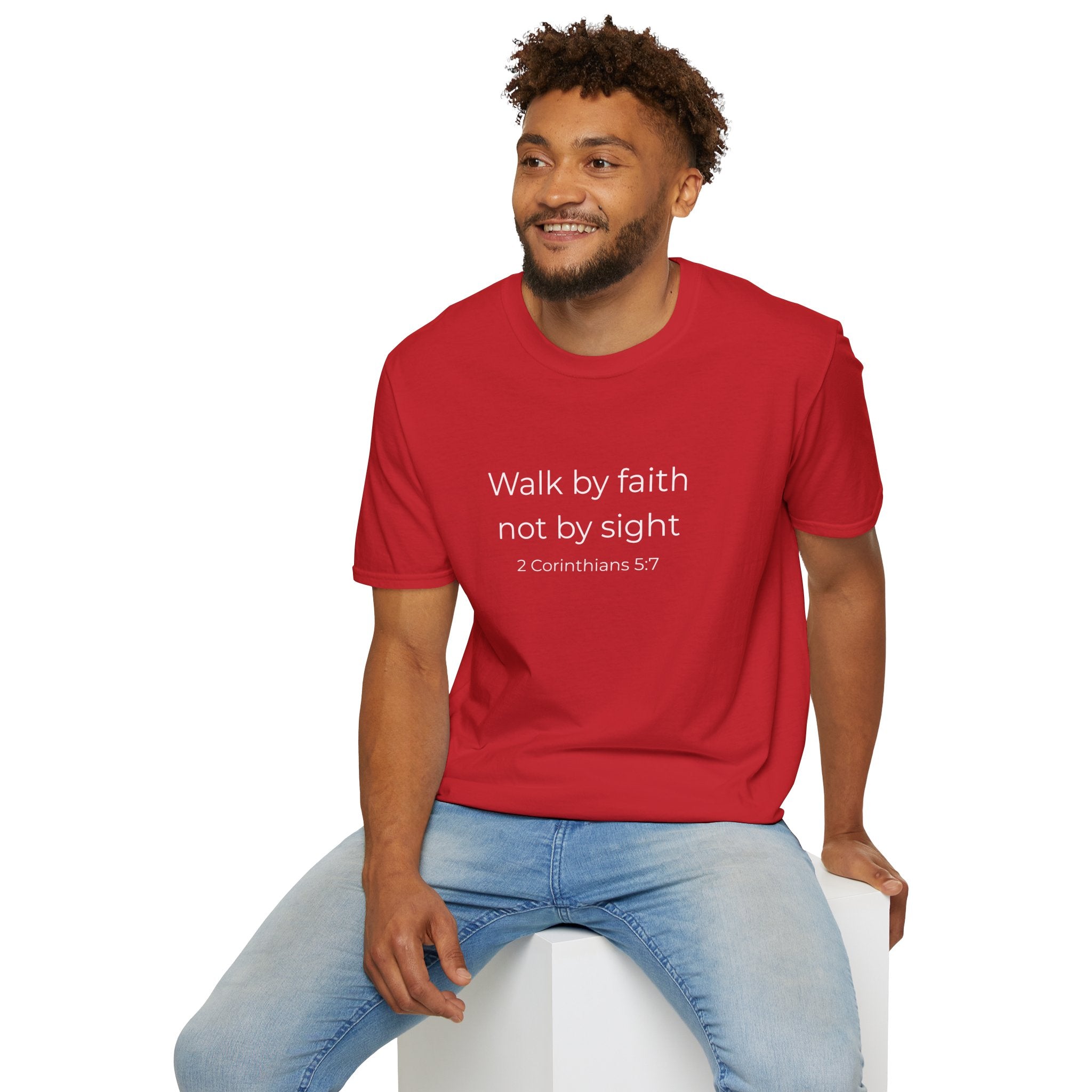 Faith Over Fear Christian T-Shirt  — "Walk by faith not by sight" (2 Corinthians 5:7)