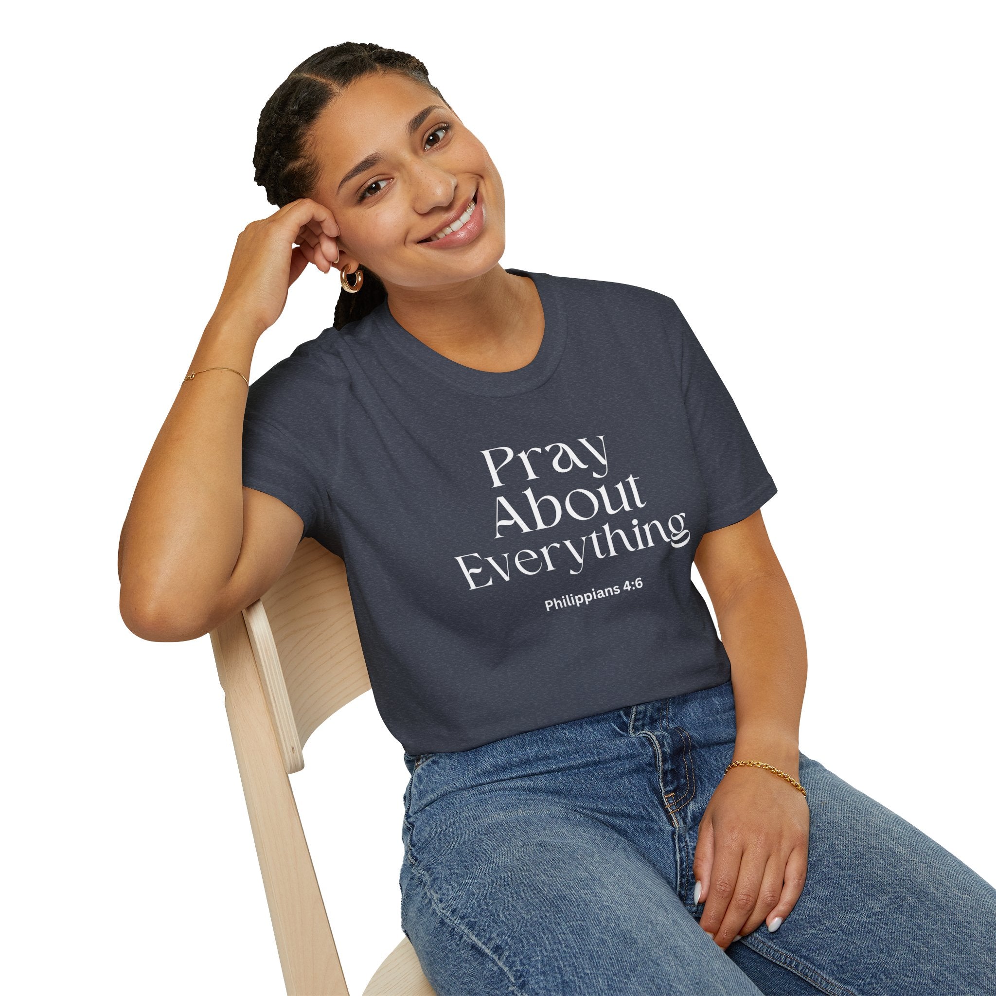 Faith Over Fear Christian Faith Tee — "Pray About Everything" Philippians 4:6
