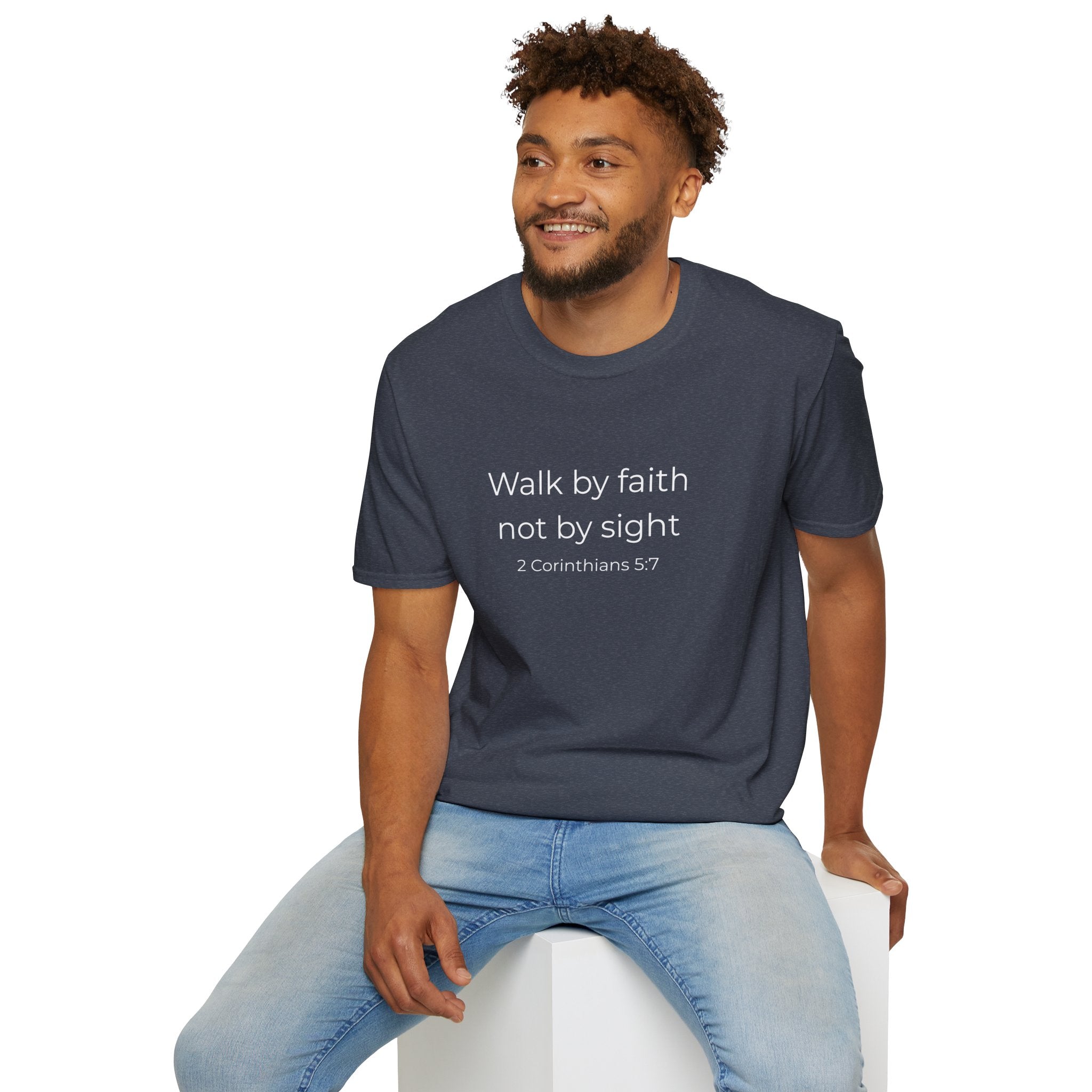 Faith Over Fear Christian T-Shirt  — "Walk by faith not by sight" (2 Corinthians 5:7)