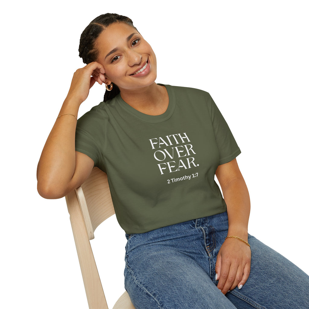 Faith Over Fear Christian T-Shirt — 2 Timothy 1:7
