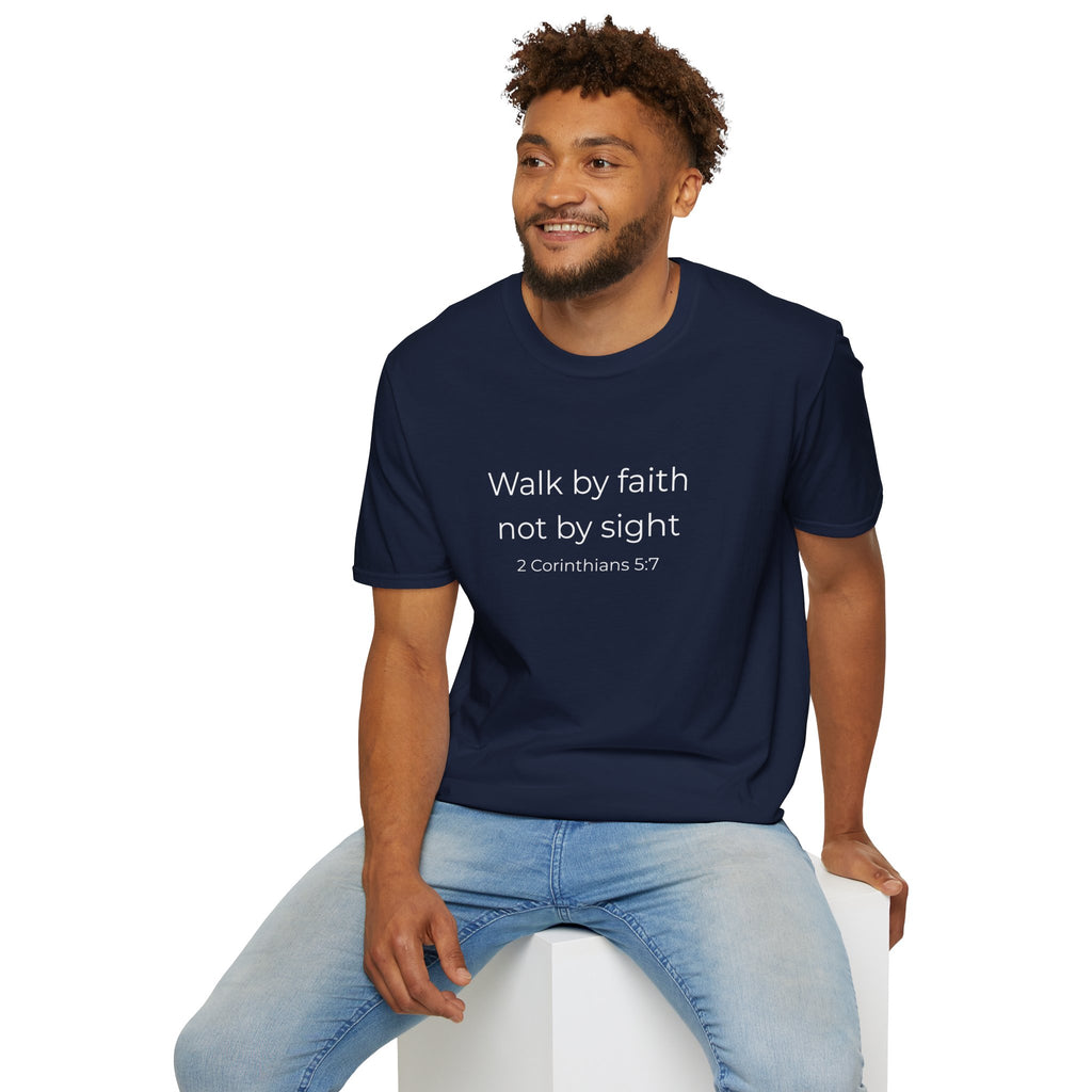 Faith Over Fear Christian T-Shirt  — "Walk by faith not by sight" (2 Corinthians 5:7)