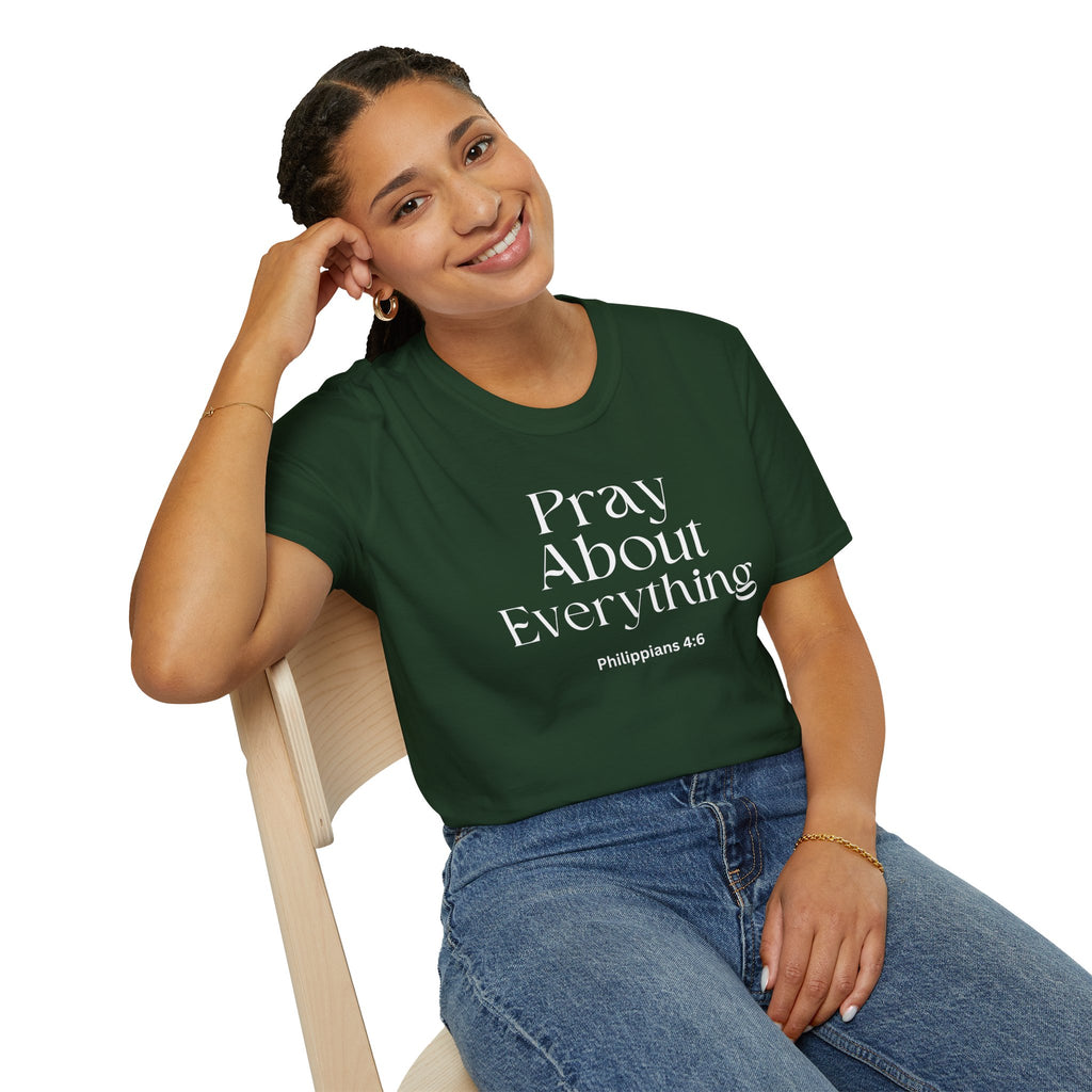 Faith Over Fear Christian Faith Tee — "Pray About Everything" Philippians 4:6