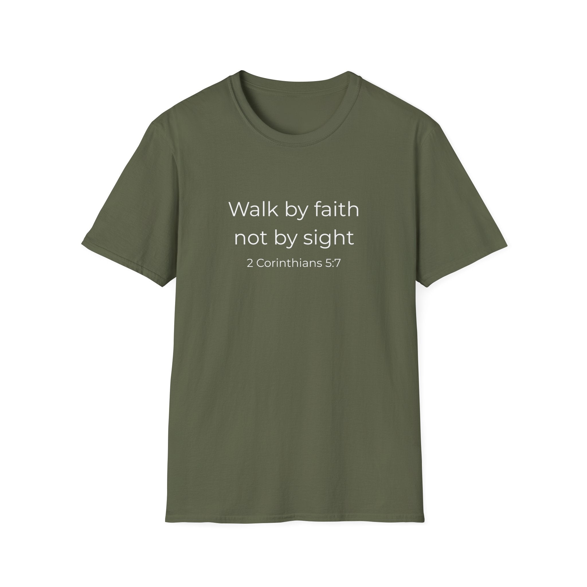 Faith Over Fear Christian T-Shirt  — "Walk by faith not by sight" (2 Corinthians 5:7)