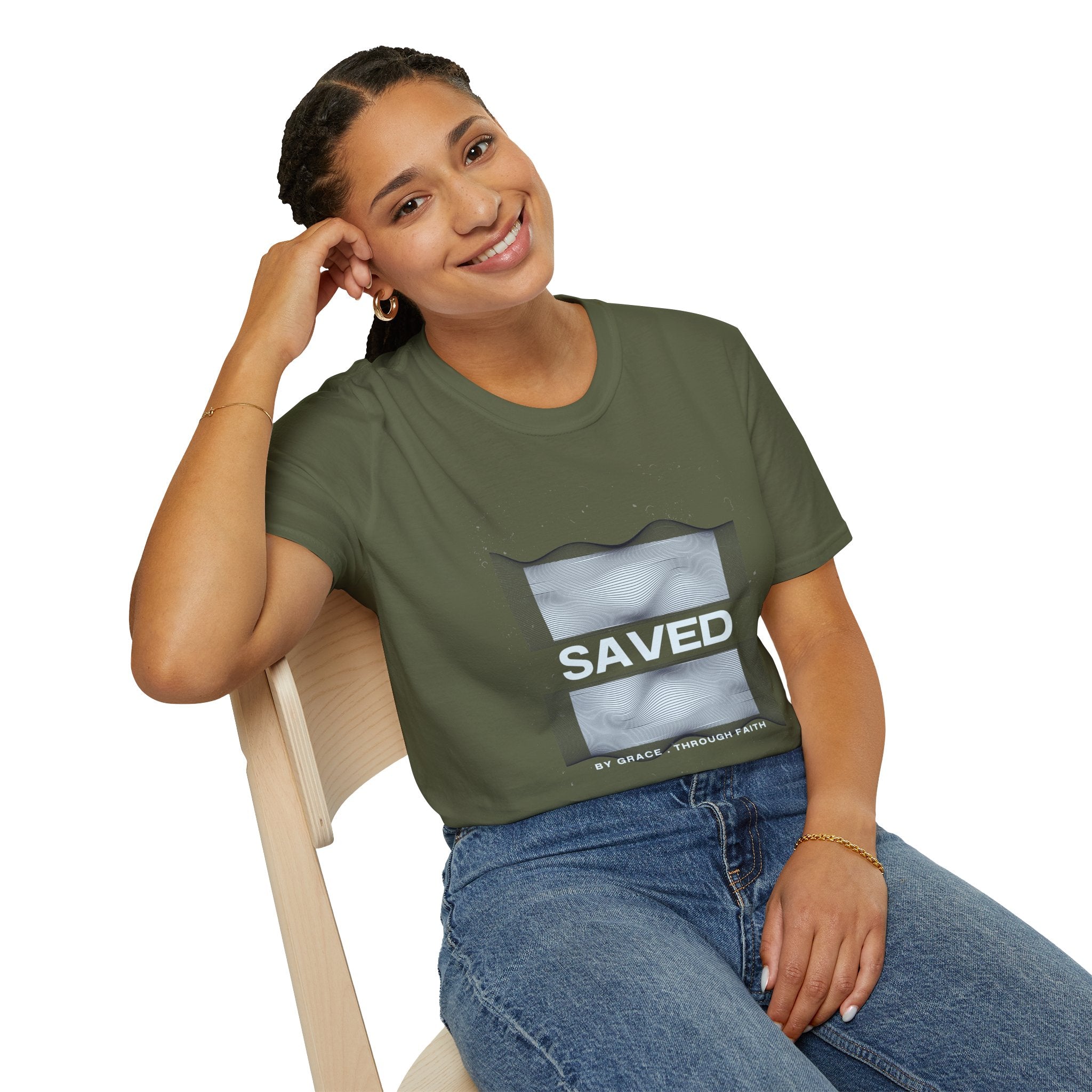 Faith Over Fear Christian T-Shirt — Saved by Grace Through Faith