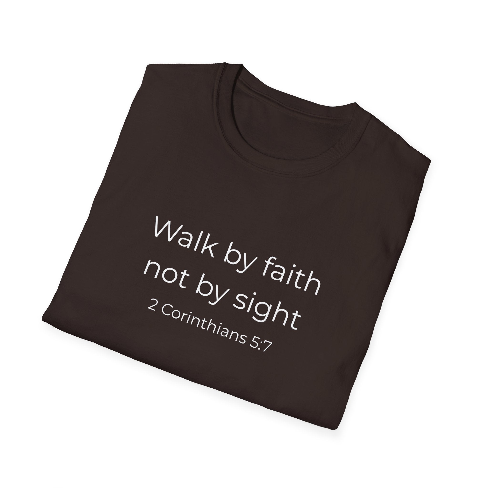 Faith Over Fear Christian T-Shirt  — "Walk by faith not by sight" (2 Corinthians 5:7)