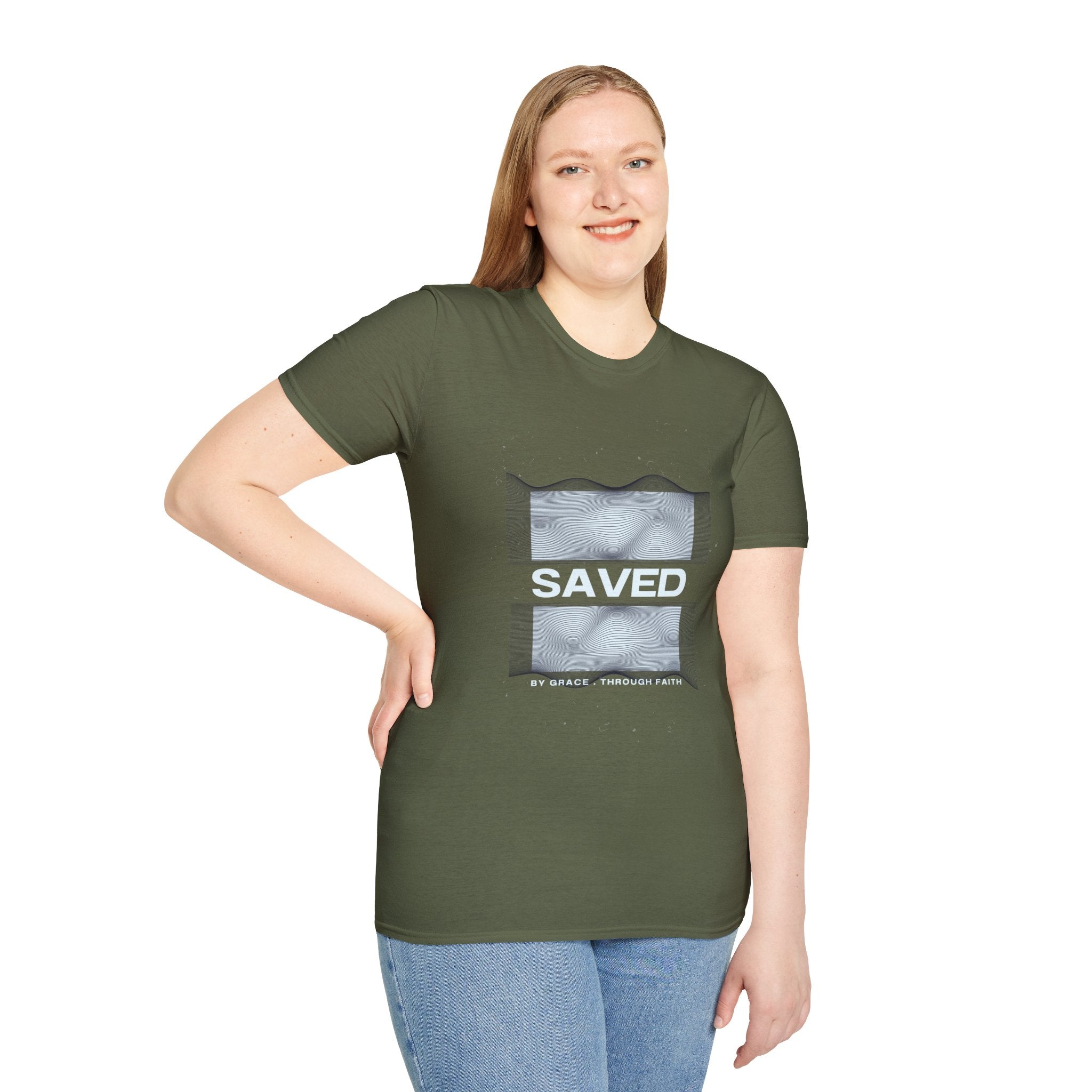 Faith Over Fear Christian T-Shirt — Saved by Grace Through Faith