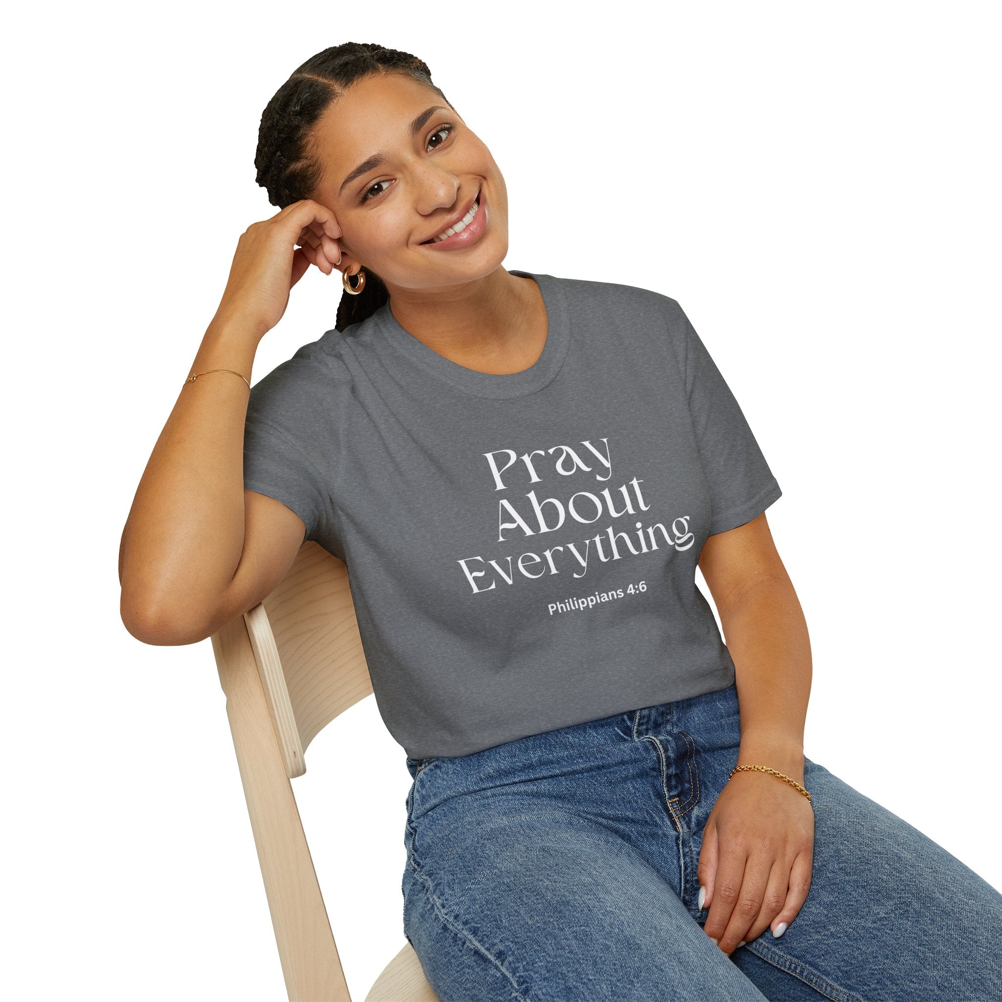Faith Over Fear Christian Faith Tee — "Pray About Everything" Philippians 4:6