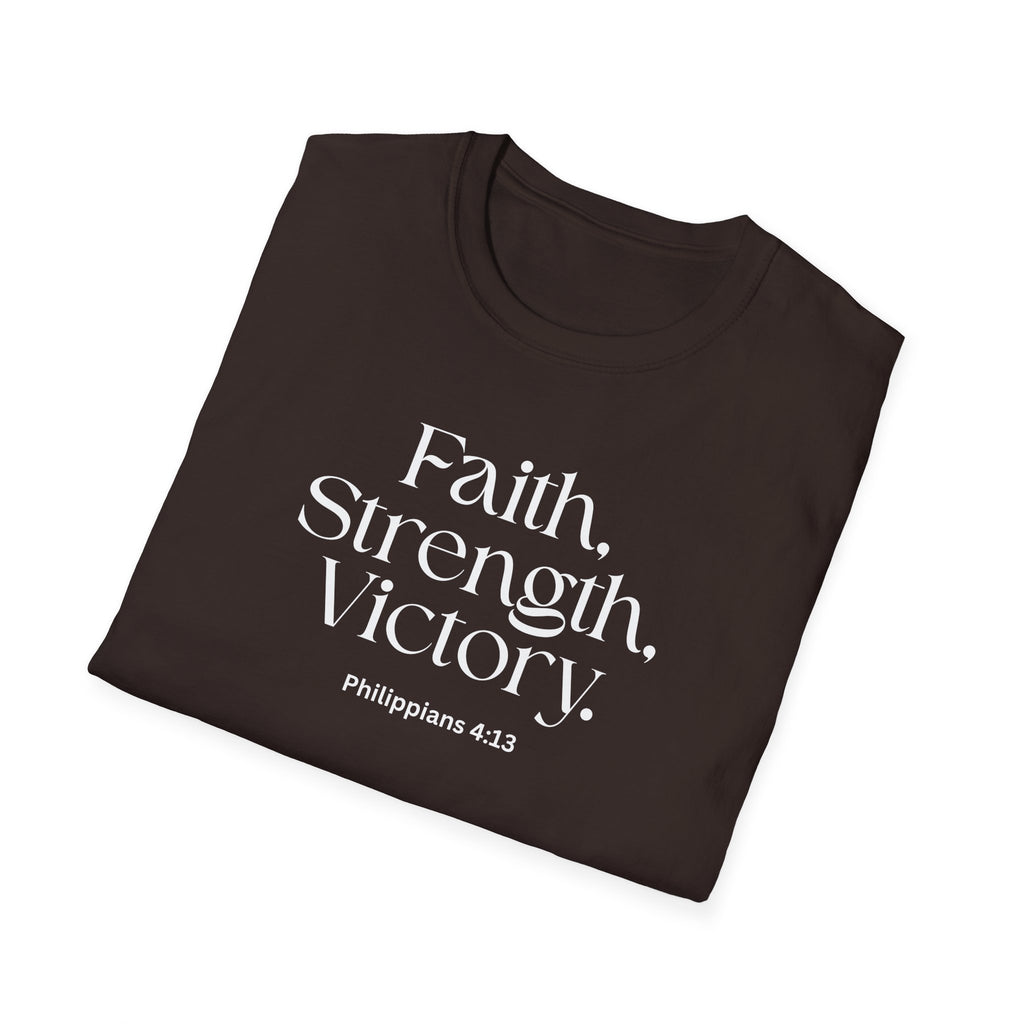 Faith Strength Victory T‑Shirt — Scripture Inspired Reminder for Everyday Witness