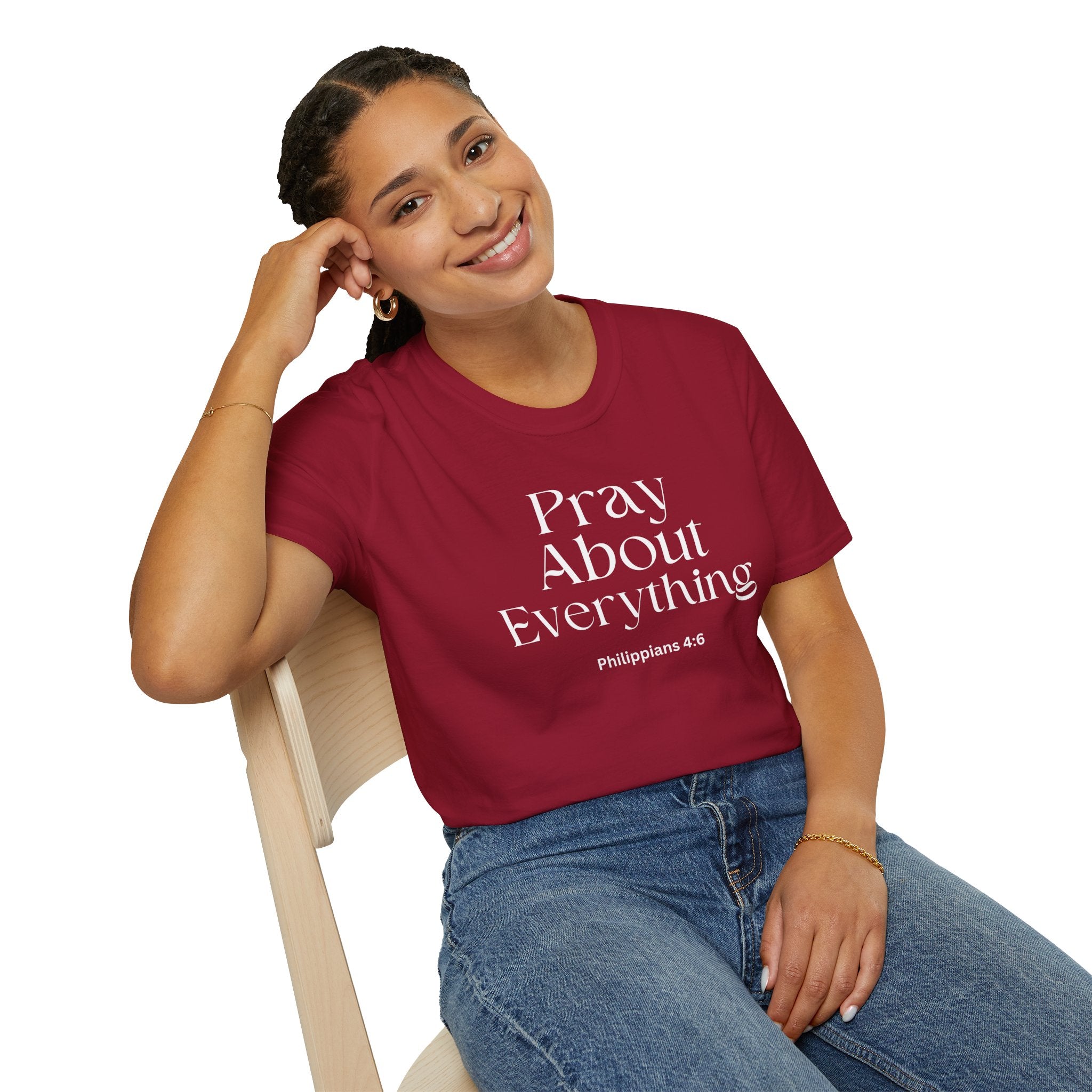 Faith Over Fear Christian Faith Tee — "Pray About Everything" Philippians 4:6