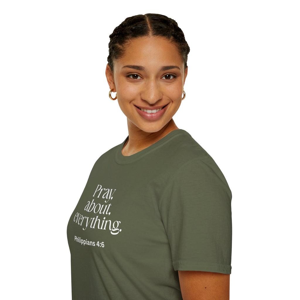 Faith Over Fear Christian T-Shirt — "Pray About Everything" Philippians 4:6